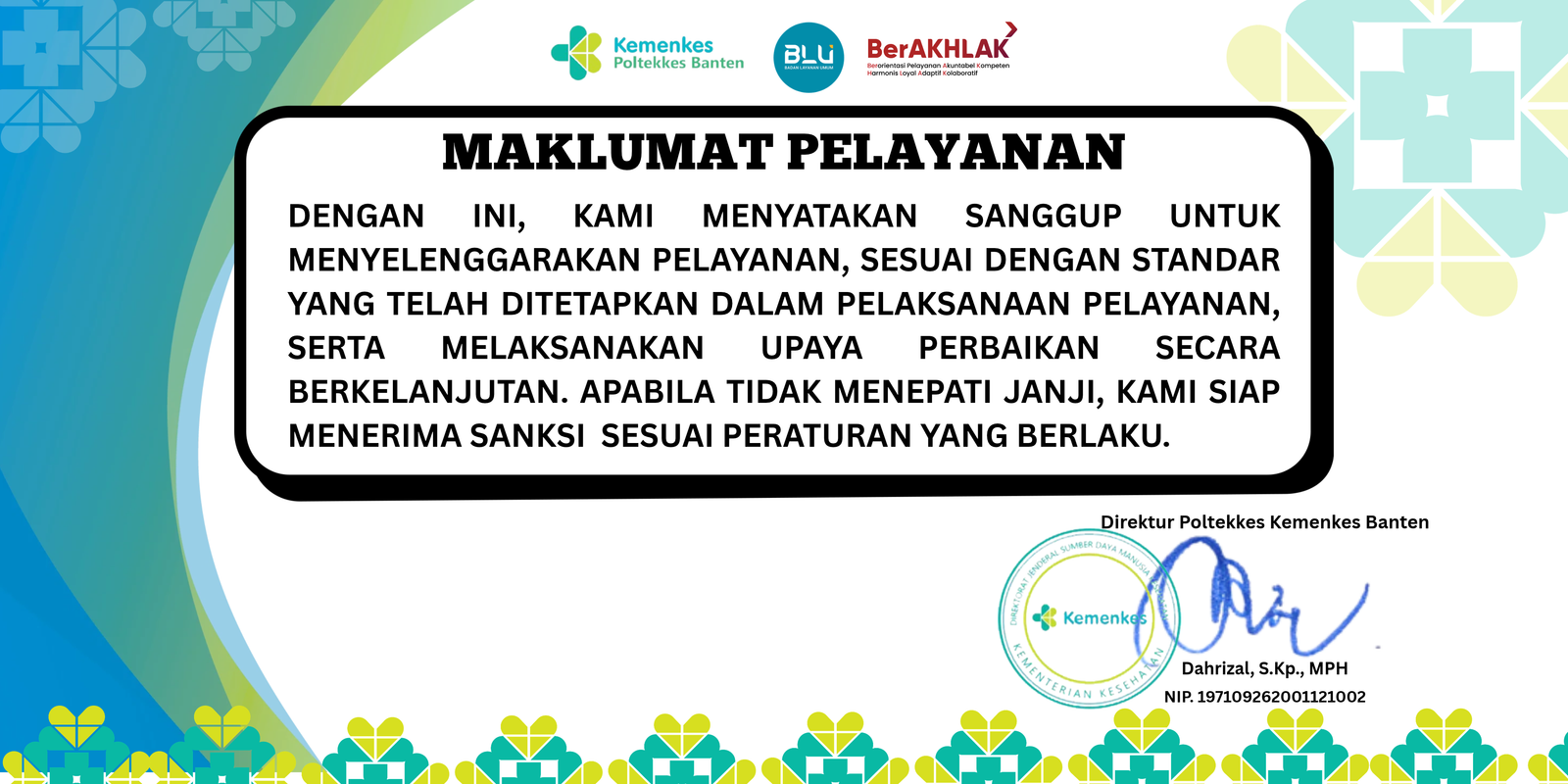 Maklumat Pelayanan PPID Poltekkes Kemenkes Banten